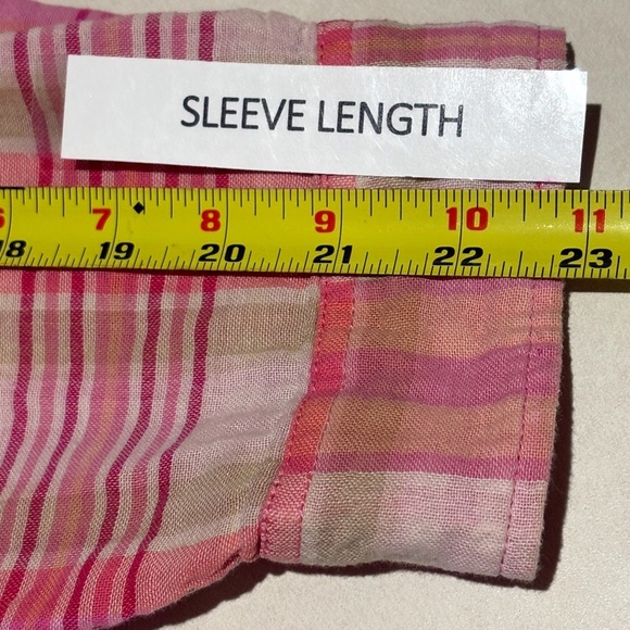 Land's End Women Long Sleeve Button Up Shirt Sz 3X Flip Cuff Roll Tab Breathable - Picture 9 of 11